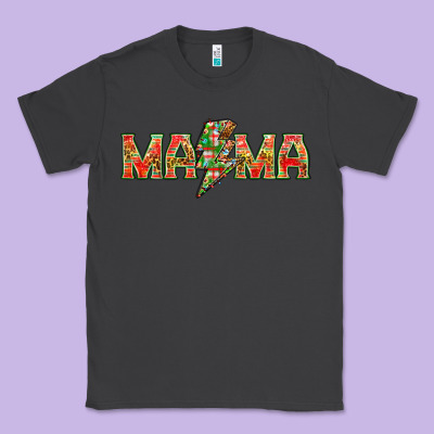 Mama Christmas Lightning Bolt Classic Tee Designed By Nancycooperartshop