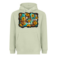 Matcha cowhide leopard turquoise sunflowers pattern olivia Heavyweight Hoodie - OliviaCreatesArt