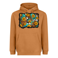 Meerkat cowhide leopard turquoise sunflowers pattern olivia Heavyweight Hoodie - OliviaCreatesArt
