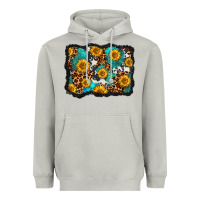 Moon Dust cowhide leopard turquoise sunflowers pattern olivia Heavyweight Hoodie - OliviaCreatesArt