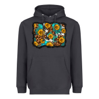 Smoke cowhide leopard turquoise sunflowers pattern olivia Heavyweight Hoodie - OliviaCreatesArt
