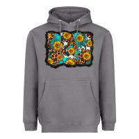Storm cowhide leopard turquoise sunflowers pattern olivia Heavyweight Hoodie - OliviaCreatesArt