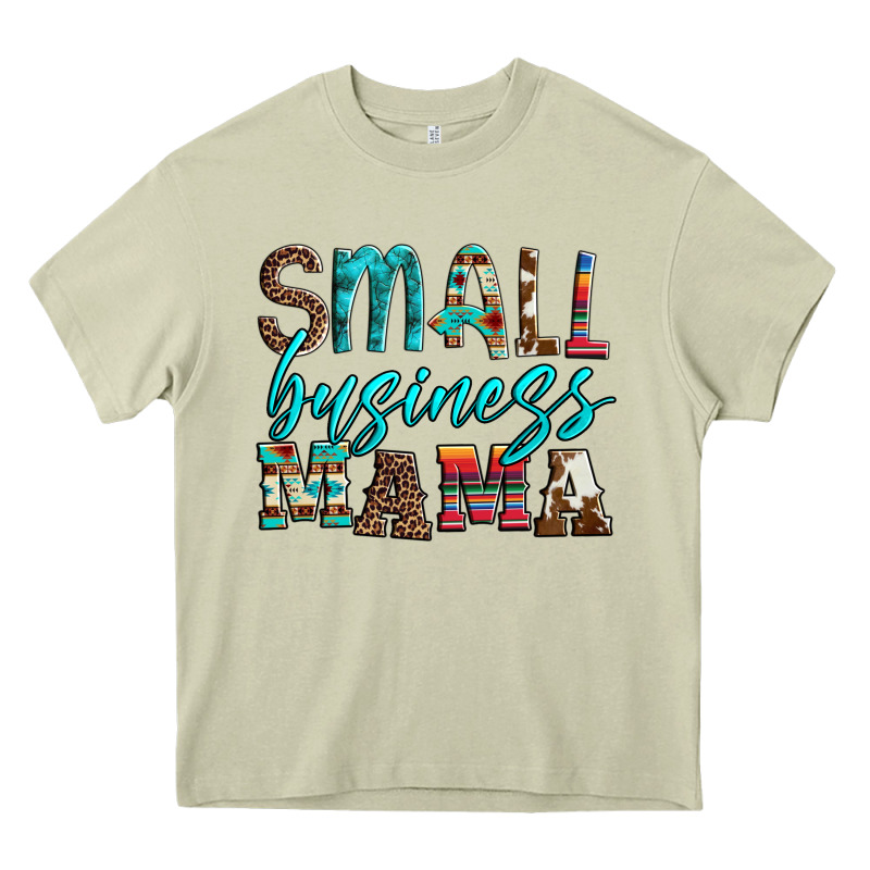 Small Business Mama Leopard Turquoise Aztec Serape Cowhide Heavy Core Tee by Artiststas | Teevron