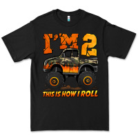 Black i'm two this is how i roll monster truck birthday Premium Tee - Jasminsmagicworld