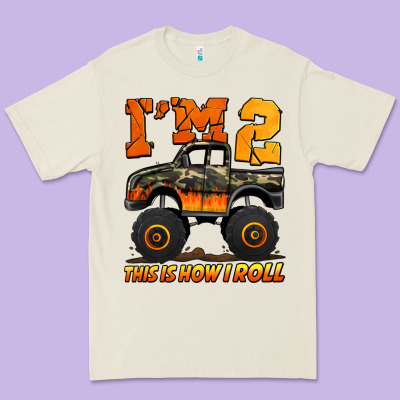 I'm Two This Is How I Roll Monster Truck Birthday Premium Tee Designed By Jasminsmagicworld