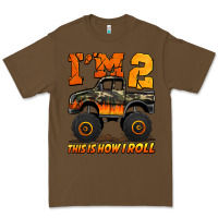 Cacao i'm two this is how i roll monster truck birthday Premium Tee - Jasminsmagicworld