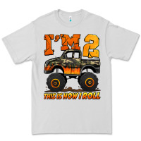 Dove Grey i'm two this is how i roll monster truck birthday Premium Tee - Jasminsmagicworld