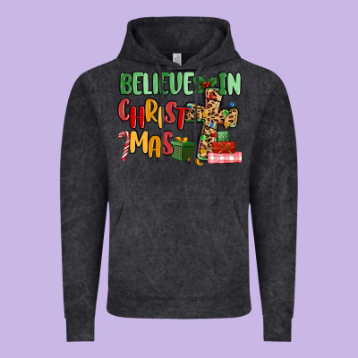 Believe In Christmas Vintage Hoodie Designed By Maliassmallbusiness