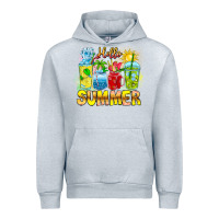 Heather Grey Hello Summer Urban Hoodie - CowhideDigitalArt