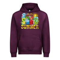 Mauve Wine Hello Summer Urban Hoodie - CowhideDigitalArt