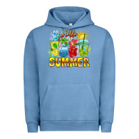 Pigment Pebble Blue Hello Summer Urban Hoodie - CowhideDigitalArt