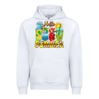 White Hello Summer Urban Hoodie - CowhideDigitalArt