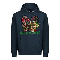 Navy Day of the dead Mexico Premium Hoodie - HowdyJamesFarm