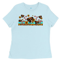 Baby Blue western boxer dogs Ladies Tee - Jasminsmagicworld