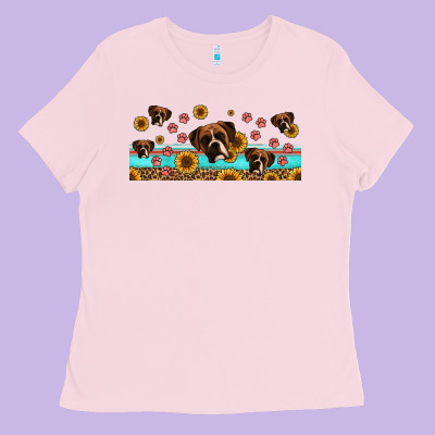 Western Boxer Dogs Ladies Tee Designed By Jasminsmagicworld