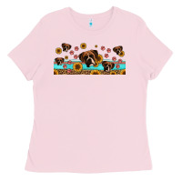 Bubblegum Pink western boxer dogs Ladies Tee - Jasminsmagicworld