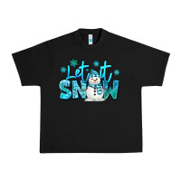 Black let it snow winter snowman Urban Heavy Tee - MaliasSmallBusiness