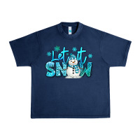 Navy let it snow winter snowman Urban Heavy Tee - MaliasSmallBusiness