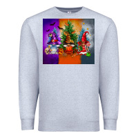 Heather Grey halloween gnomes Premium Sweatshirt - FaDigitalArtStudio