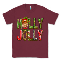 Burgundy Holly Jolly elf gnome Classic Tee - NancyCooperArtShop