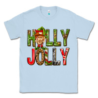 Dusty Blue Holly Jolly elf gnome Classic Tee - NancyCooperArtShop