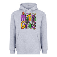 Heather Grey mardi gras Heavyweight Hoodie - OliviaCreatesArt