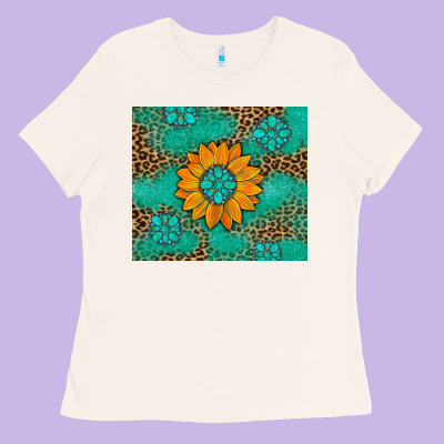 Sunflower Gemstone Leopard Ladies Tee Designed By Artiststas