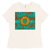 Bone Sunflower Gemstone Leopard Ladies Tee - Artiststas