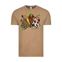 Vintage Coffee hair stylist with christmas tree Vintage Tee - MaliasSmallBusiness