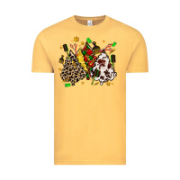 Vintage Mustard hair stylist with christmas tree Vintage Tee - MaliasSmallBusiness