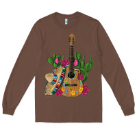 Chestnut ,mexican sombrero guitar rose cactus Long Sleeve Tee - Artiststas