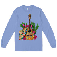 Colony Blue ,mexican sombrero guitar rose cactus Long Sleeve Tee - Artiststas