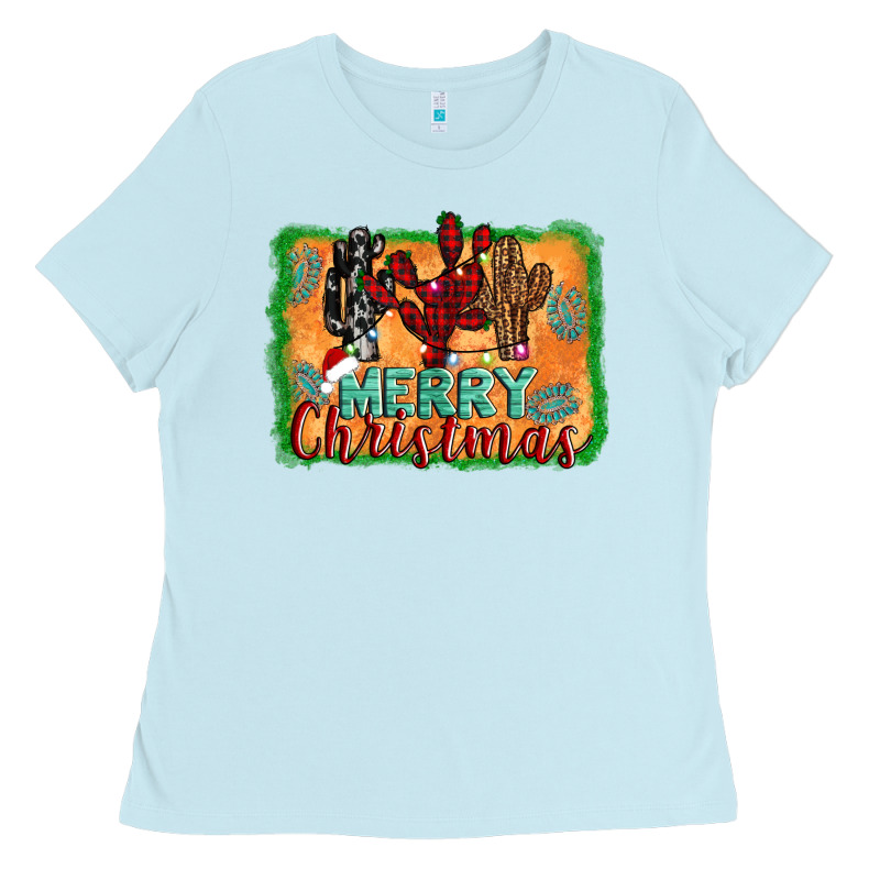 Merry Christmas Cactus Ladies Tee by AdoDesignShop | Teevron