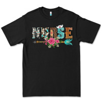 Black western nurse arrow floral Premium Tee - BarkalooDesign
