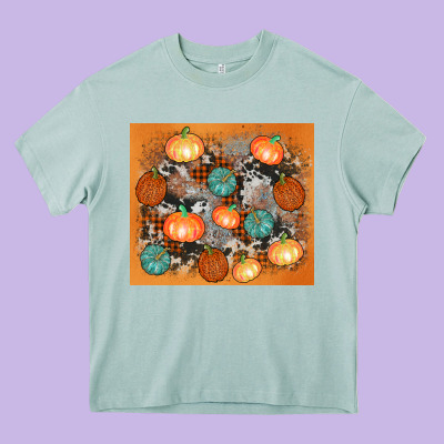 Cowhide Pumpkin Heavy Core Tee Designed By Adodesignshop