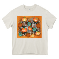 Cream cowhide pumpkin Heavy Core Tee - AdoDesignShop