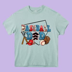 Baseball Dad Heavy Core Tee Designed By Adodesignshop