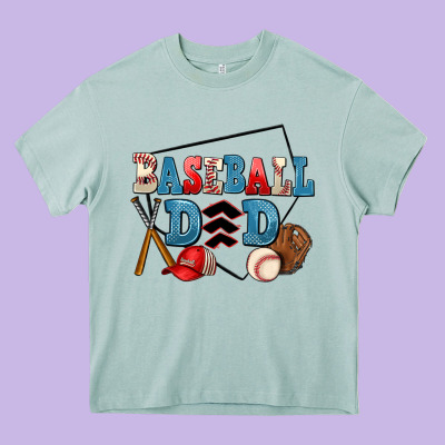 Baseball Dad Heavy Core Tee Designed By Adodesignshop