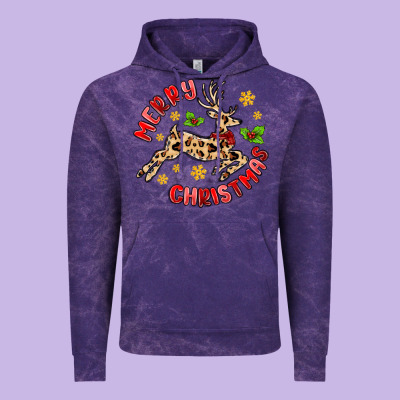Merry Christmas Deer Vintage Hoodie Designed By Maliassmallbusiness