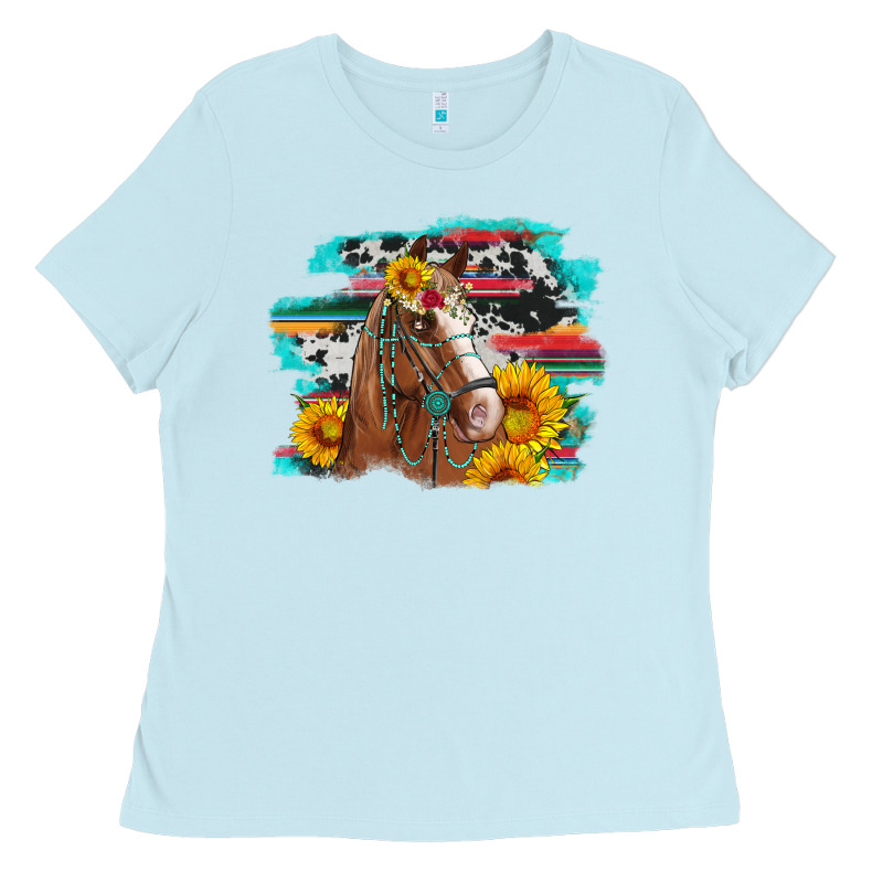 Horse With Sunflowers Ladies Tee by Artiststas | Teevron