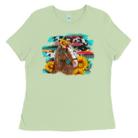 Matcha horse with sunflowers Ladies Tee - Artiststas