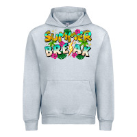 Heather Grey Summer Break Urban Hoodie - CowhideDigitalArt