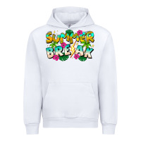 White Summer Break Urban Hoodie - CowhideDigitalArt