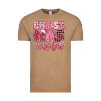 Vintage Coffee christmas vibes pink Vintage Tee - MaliasSmallBusiness