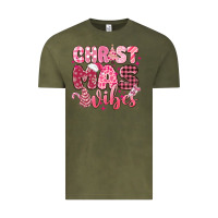Vintage Olive christmas vibes pink Vintage Tee - MaliasSmallBusiness