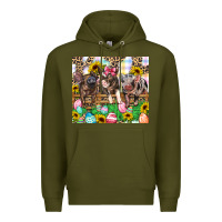 Army Green easter farm animals Happy Easter Day Premium Hoodie - CowGirlArtShop