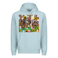 Blue Mist easter farm animals Happy Easter Day Premium Hoodie - CowGirlArtShop