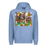 Colony Blue easter farm animals Happy Easter Day Premium Hoodie - CowGirlArtShop