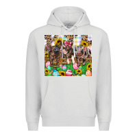 Dove Grey easter farm animals Happy Easter Day Premium Hoodie - CowGirlArtShop
