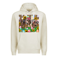 Oatmeal Heather easter farm animals Happy Easter Day Premium Hoodie - CowGirlArtShop